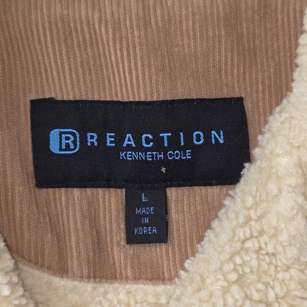REACTION KENNETH COLE TAN CORDUROY JACKET WOMEN'S SIZE LARGE SNAP BUTTON POCKETS - Picture 3 of 16